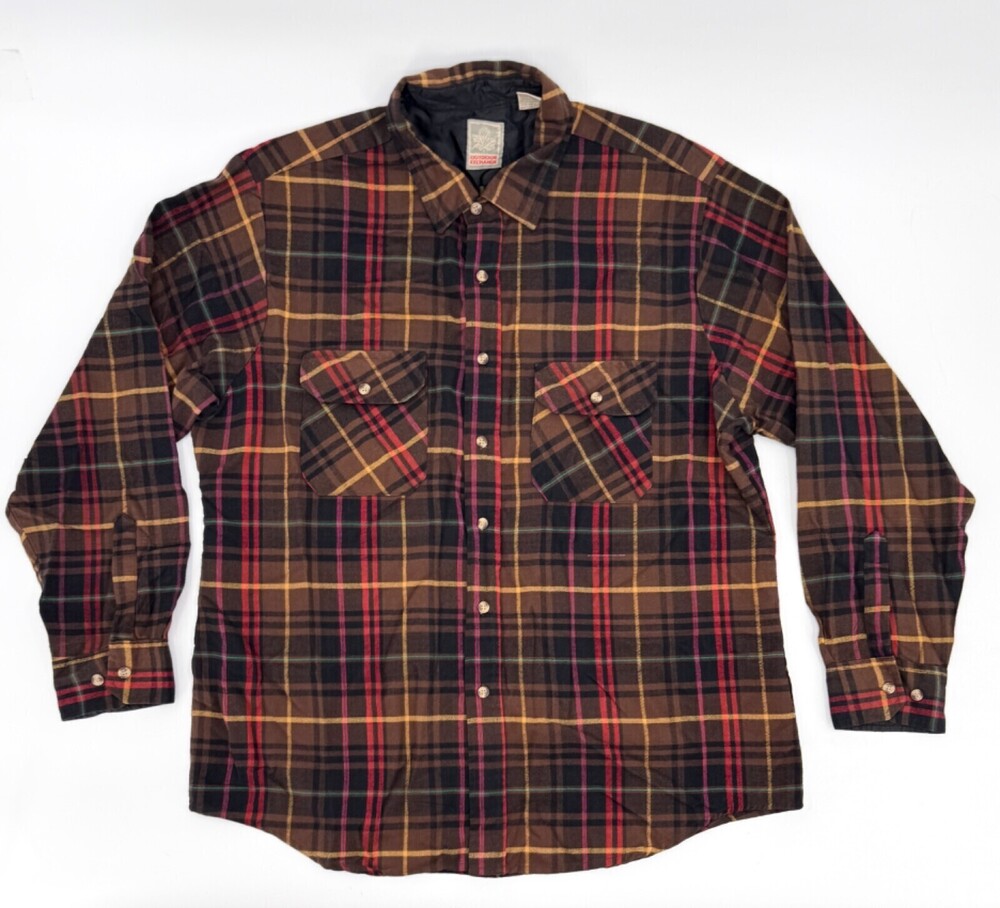 Outdoor Exchange Shirt Mens Extra Large Plaid Button Up Long Sleeve Outdoor